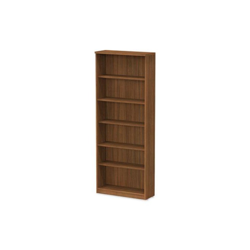 Alera Valencia Series Bookcase, Six-Shelf, 31.75w x 14d x 80.25h, Modern Walnut. Picture 6