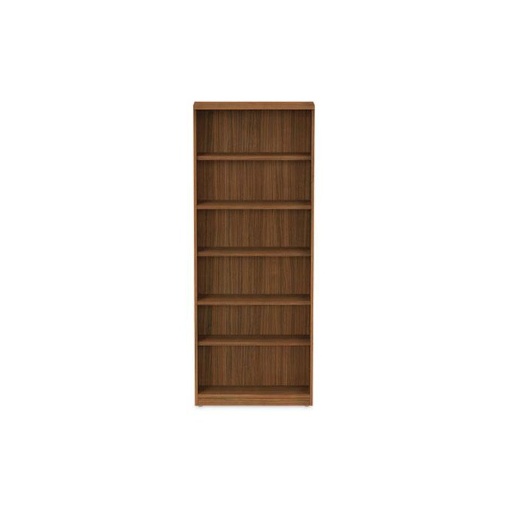 Alera Valencia Series Bookcase, Six-Shelf, 31.75w x 14d x 80.25h, Modern Walnut. Picture 7