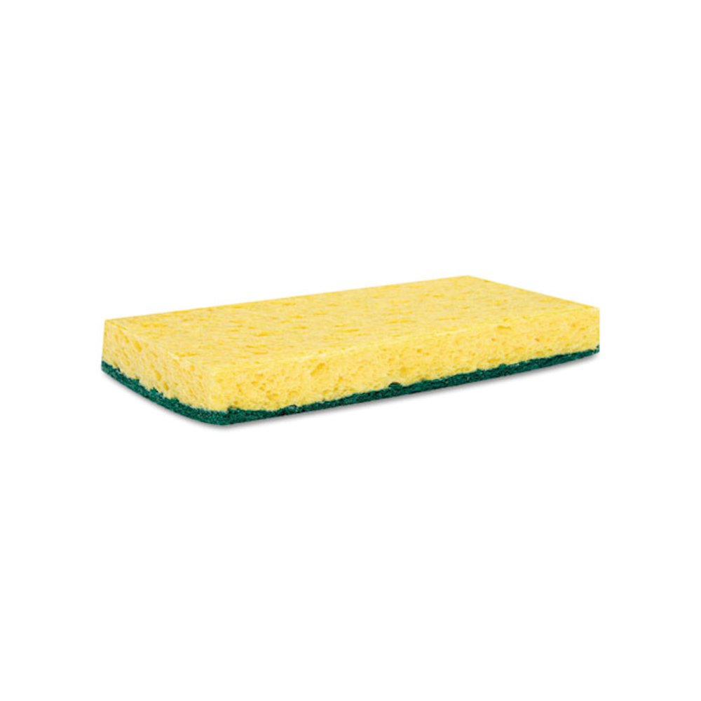 Scrubbing Sponge, Medium Duty, 3 3/5 x 6 1/10, Yellow/Green, 20/Carton. Picture 2
