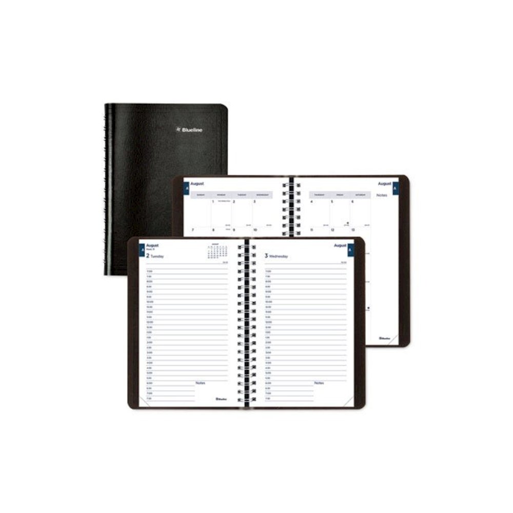 Academic Daily/Monthly Planner, 8 x 5, Black Cover, 12-Month (Aug to July): 2025 to 2026. Picture 1