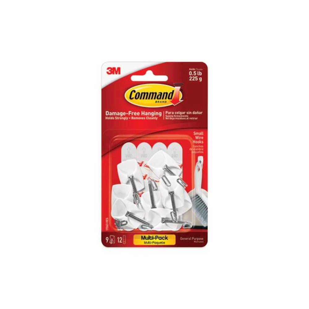 Small Toggle-Wire Hooks, Metal Wire, Silver, Supports 0.5 lb, 9/Pack. Picture 2