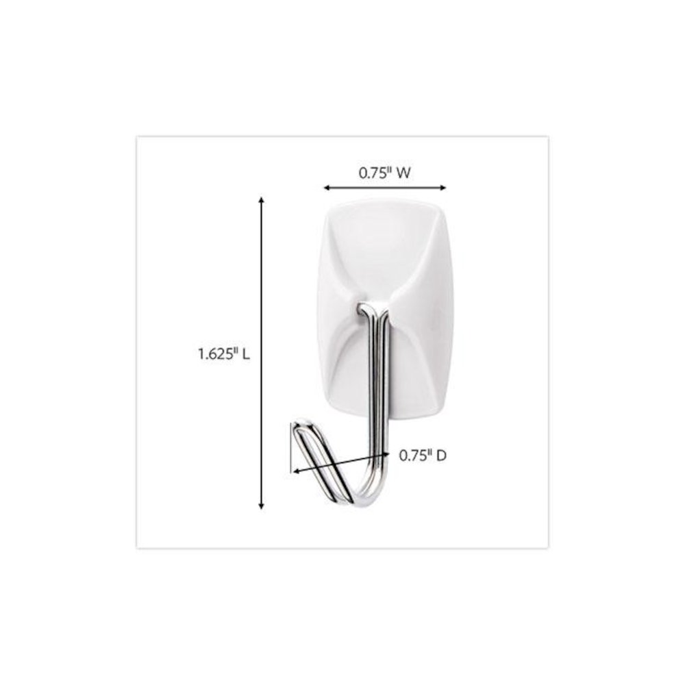 Small Toggle-Wire Hooks, Metal Wire, Silver, Supports 0.5 lb, 9/Pack. Picture 3