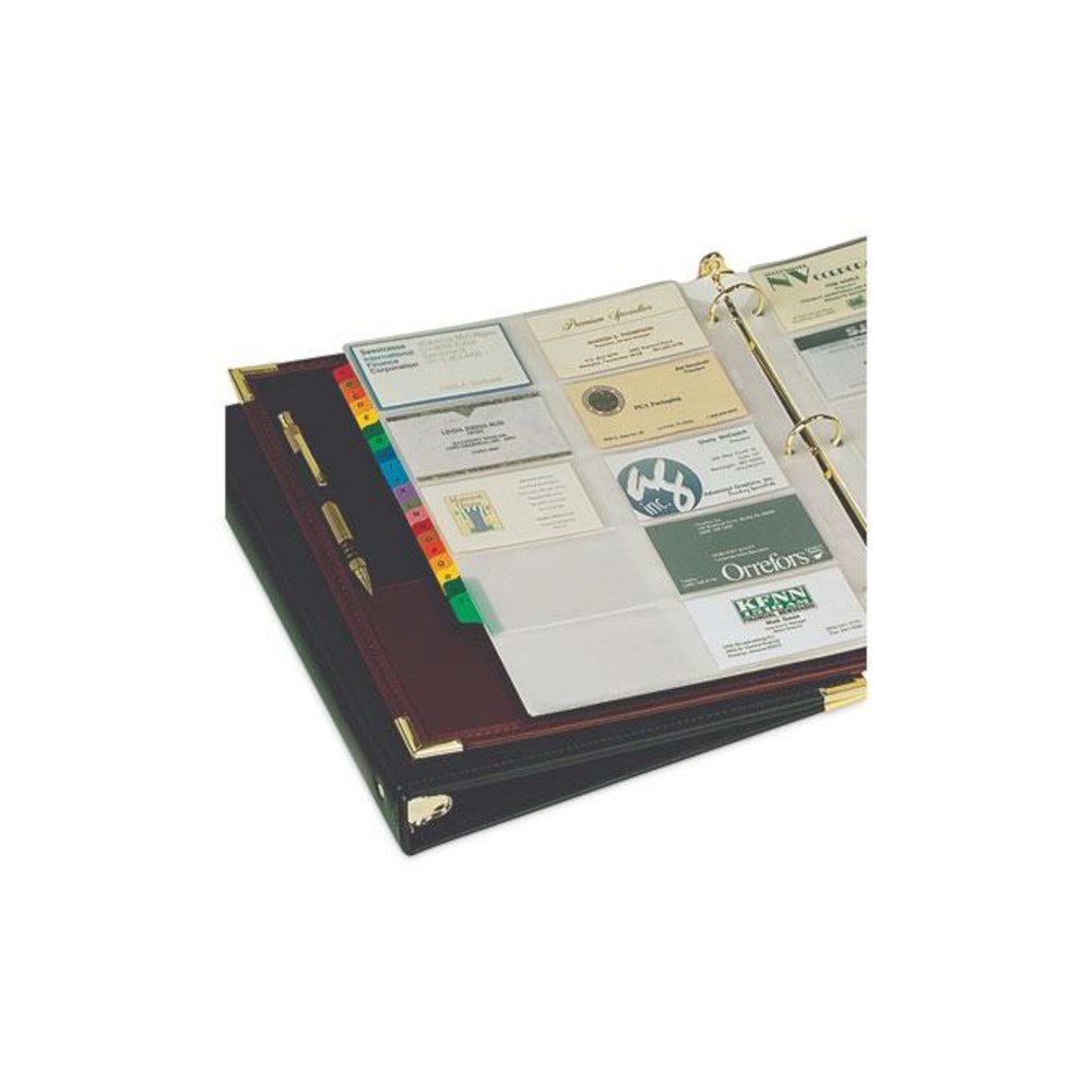 Business Card Refill Pages, For 2 x 3.5 Cards, Clear, 20 Cards/Sheet, 10 Sheets/Pack. Picture 2