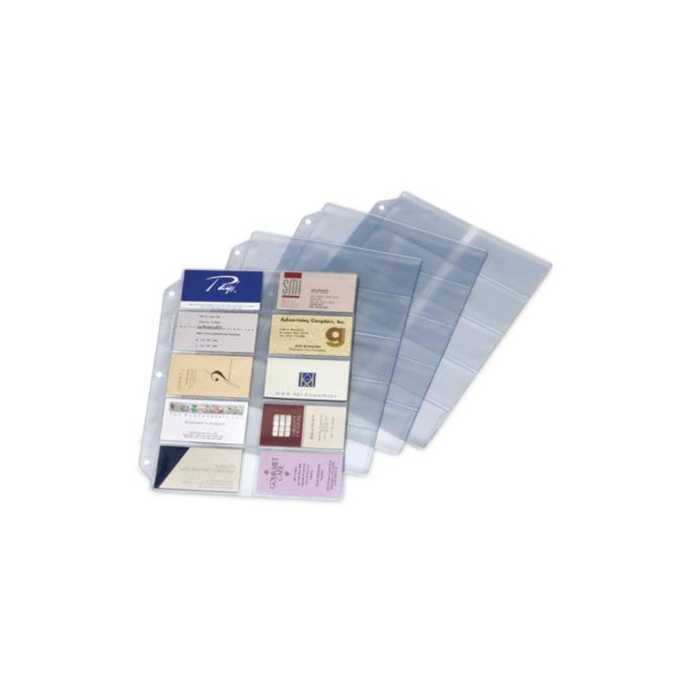 Business Card Refill Pages, For 2 x 3.5 Cards, Clear, 20 Cards/Sheet, 10 Sheets/Pack. Picture 3