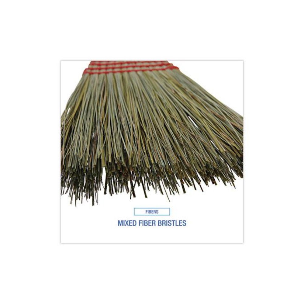 Mixed Fiber Maid Broom, Mixed Fiber Bristles, 55" Overall Length, Natural, 12/Carton. Picture 4