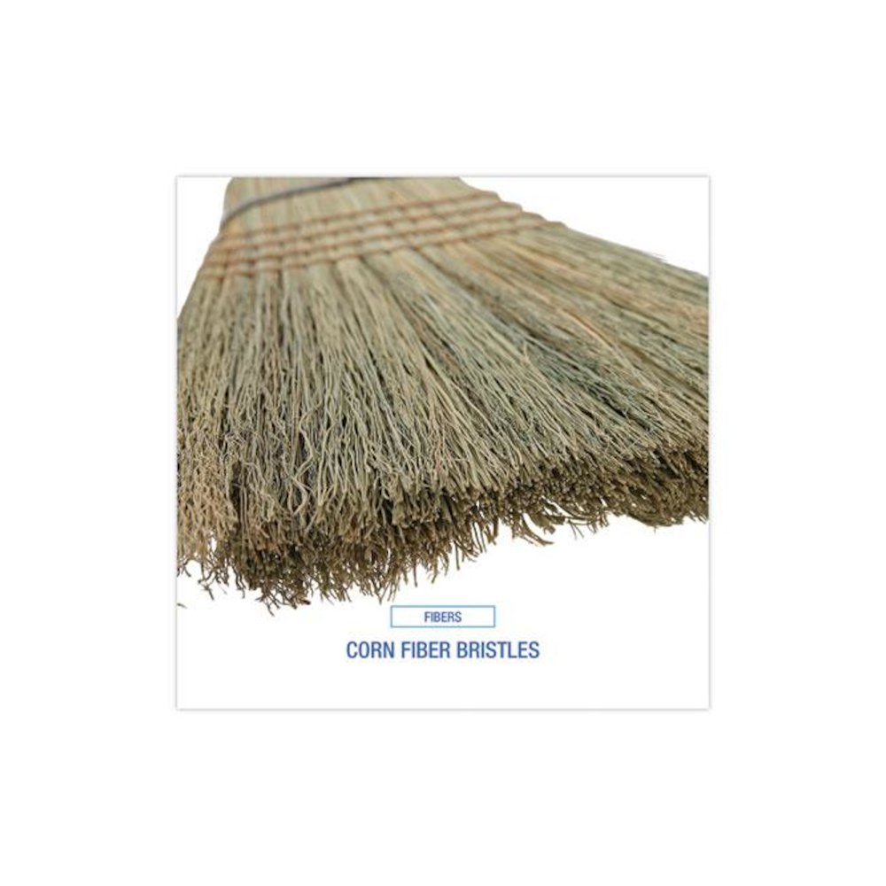 Warehouse Broom, Corn Fiber Bristles, 56" Overall Length, Natural, 12/Carton. Picture 4