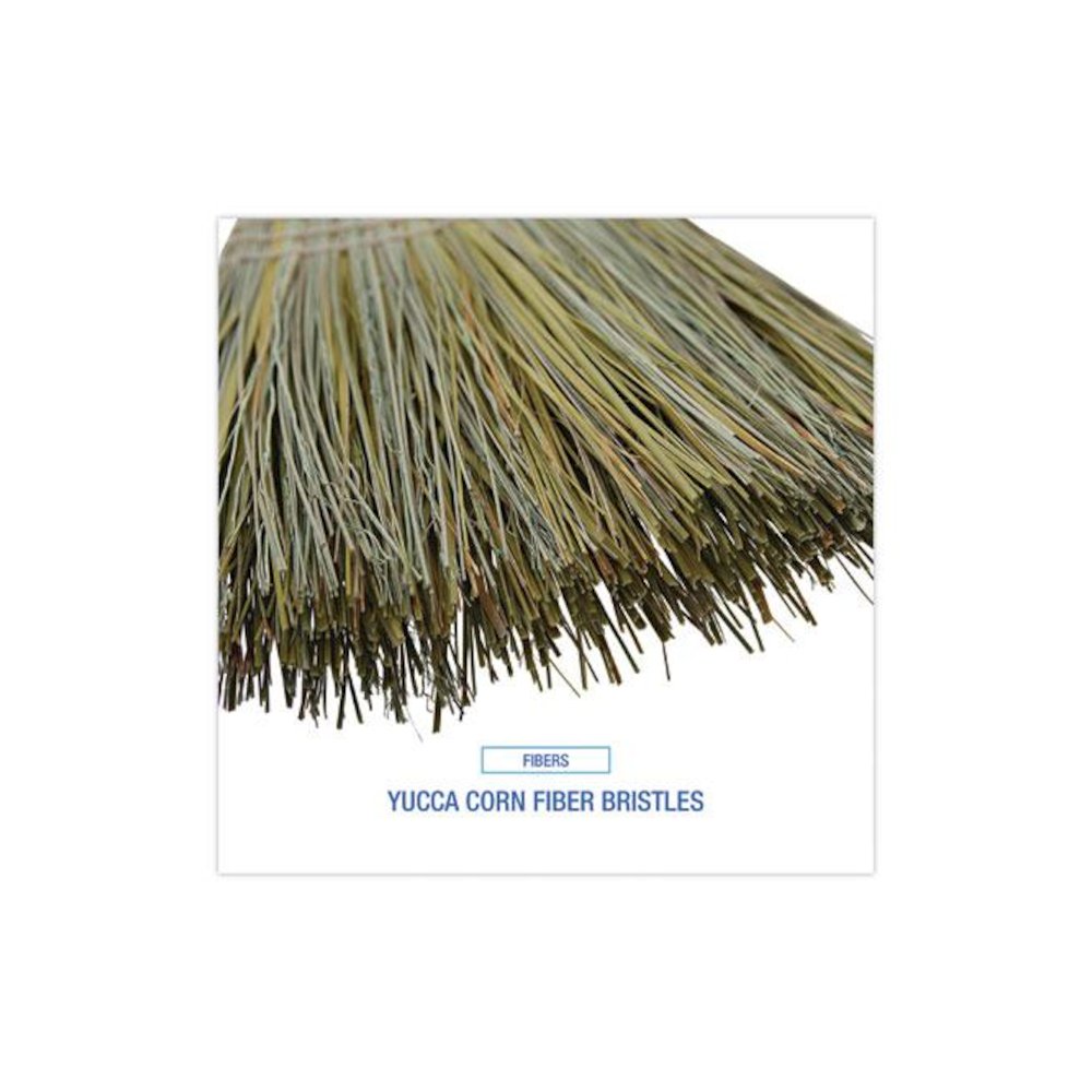 Warehouse Broom, Yucca Corn Fiber Bristles, 56" Overalll Length, Natural, 12/Carton. Picture 4