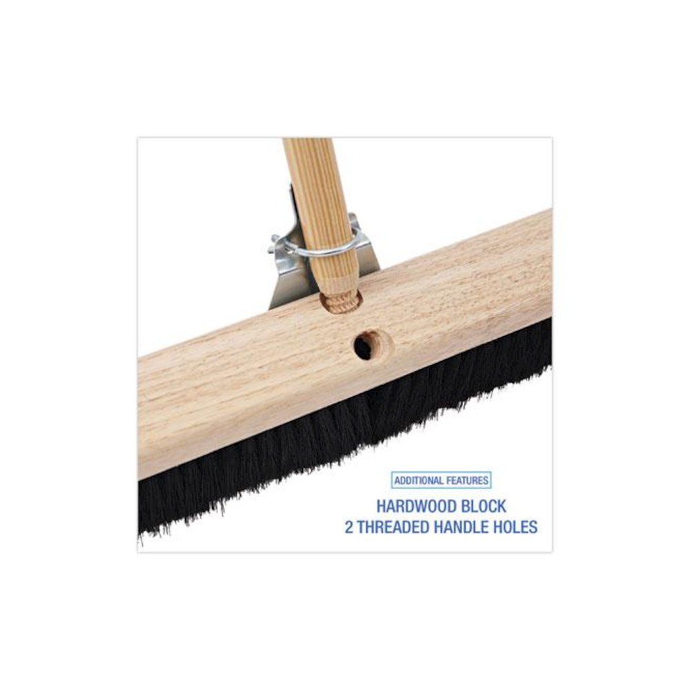 Floor Brush Head, 2.5" Black Tampico Fiber Bristles, 36" Brush. Picture 3