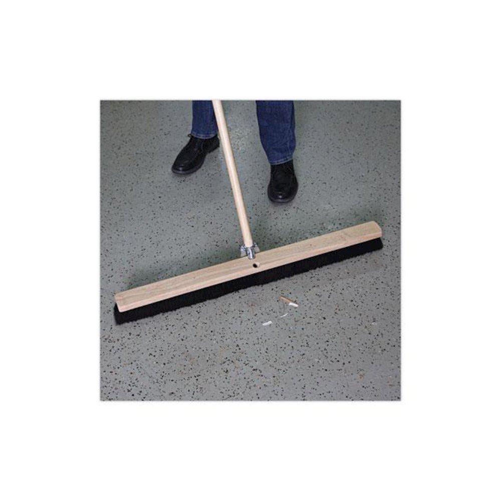 Floor Brush Head, 2.5" Black Tampico Fiber Bristles, 36" Brush. Picture 5