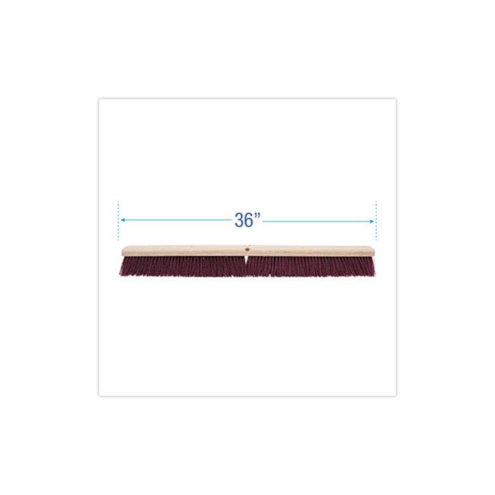 Floor Brush Head, 3.25" Maroon Stiff Polypropylene Bristles, 36" Brush. Picture 2