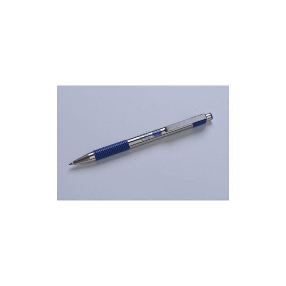 F-301 Ballpoint Pen, Retractable, Fine 0.7 mm, Blue Ink, Stainless Steel/Blue Barrel. Picture 4