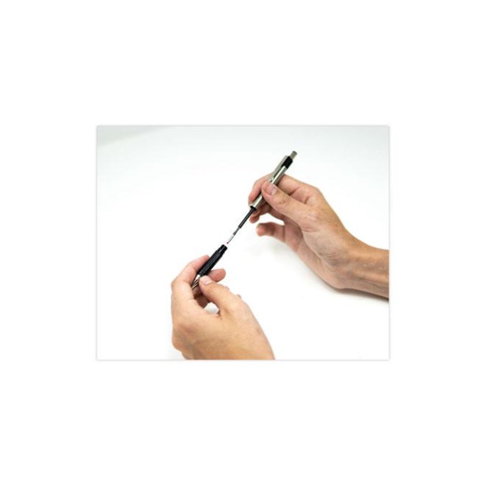 F-301 Ballpoint Pen, Retractable, Fine 0.7 mm, Blue Ink, Stainless Steel/Blue Barrel. Picture 3