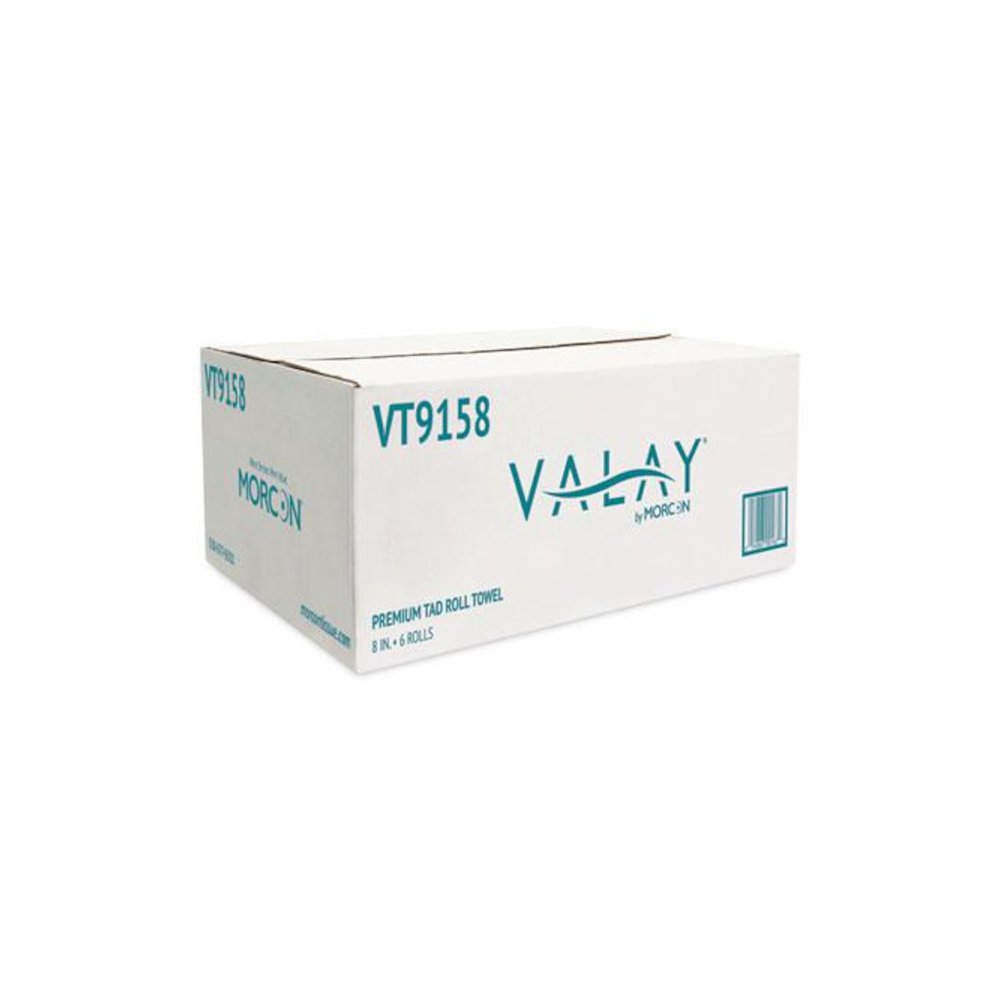 Valay Universal TAD Roll Towels, 1-Ply, 8 x 600 ft, White, 6 Rolls/Carton. Picture 3
