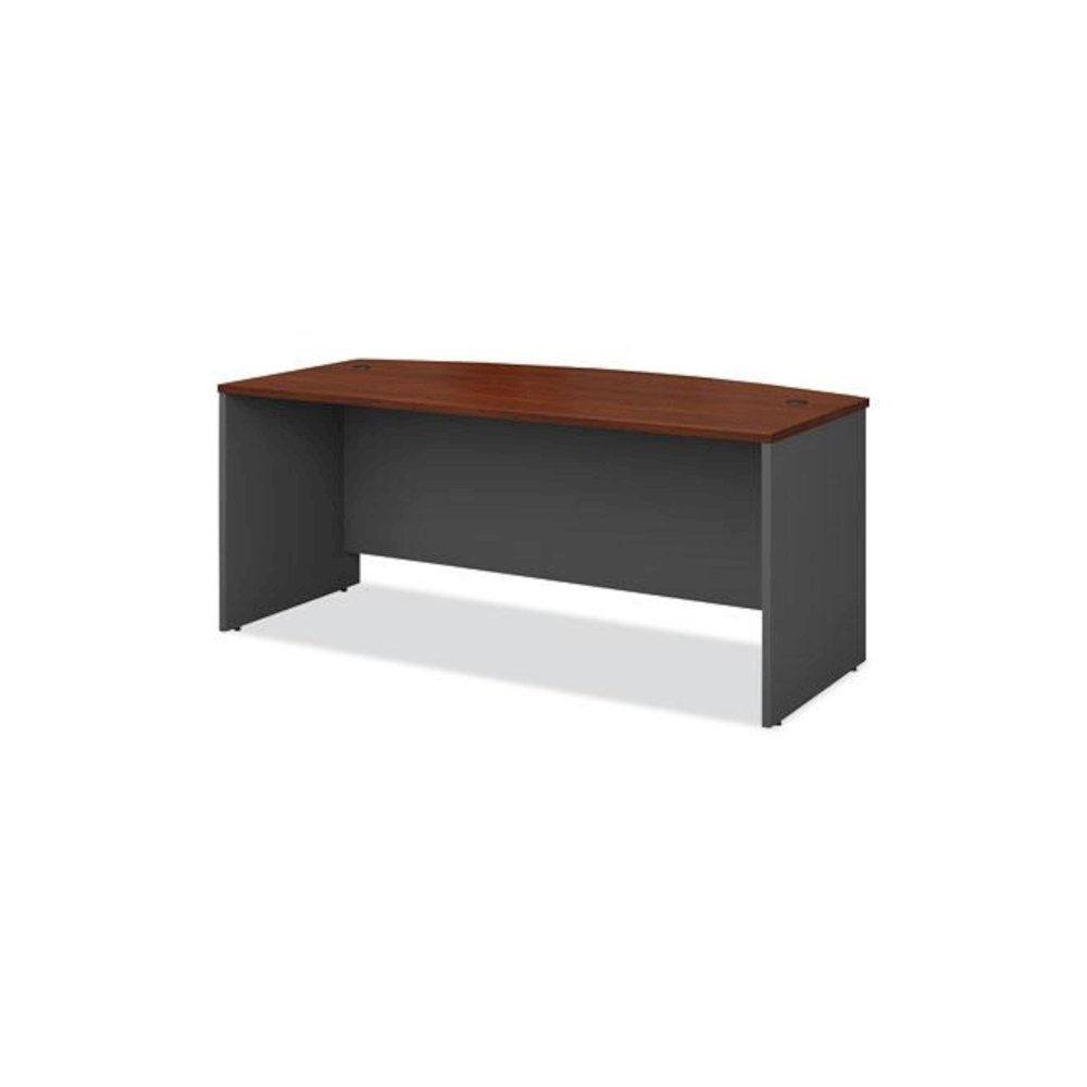 Series C Collection Bow Front Desk, 71.13" x 36.13" x 29.88", Hansen Cherry/Graphite Gray. Picture 1