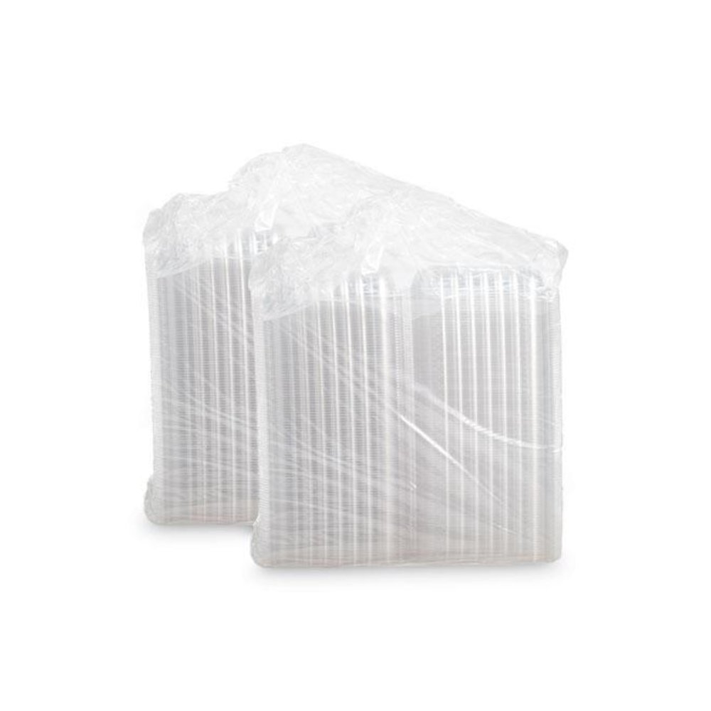 ClearSeal Hinged-Lid Plastic Containers, 9.3 x 8.8 x 3, Clear, Plastic, 100/Bag, 2 Bags/Carton. Picture 5