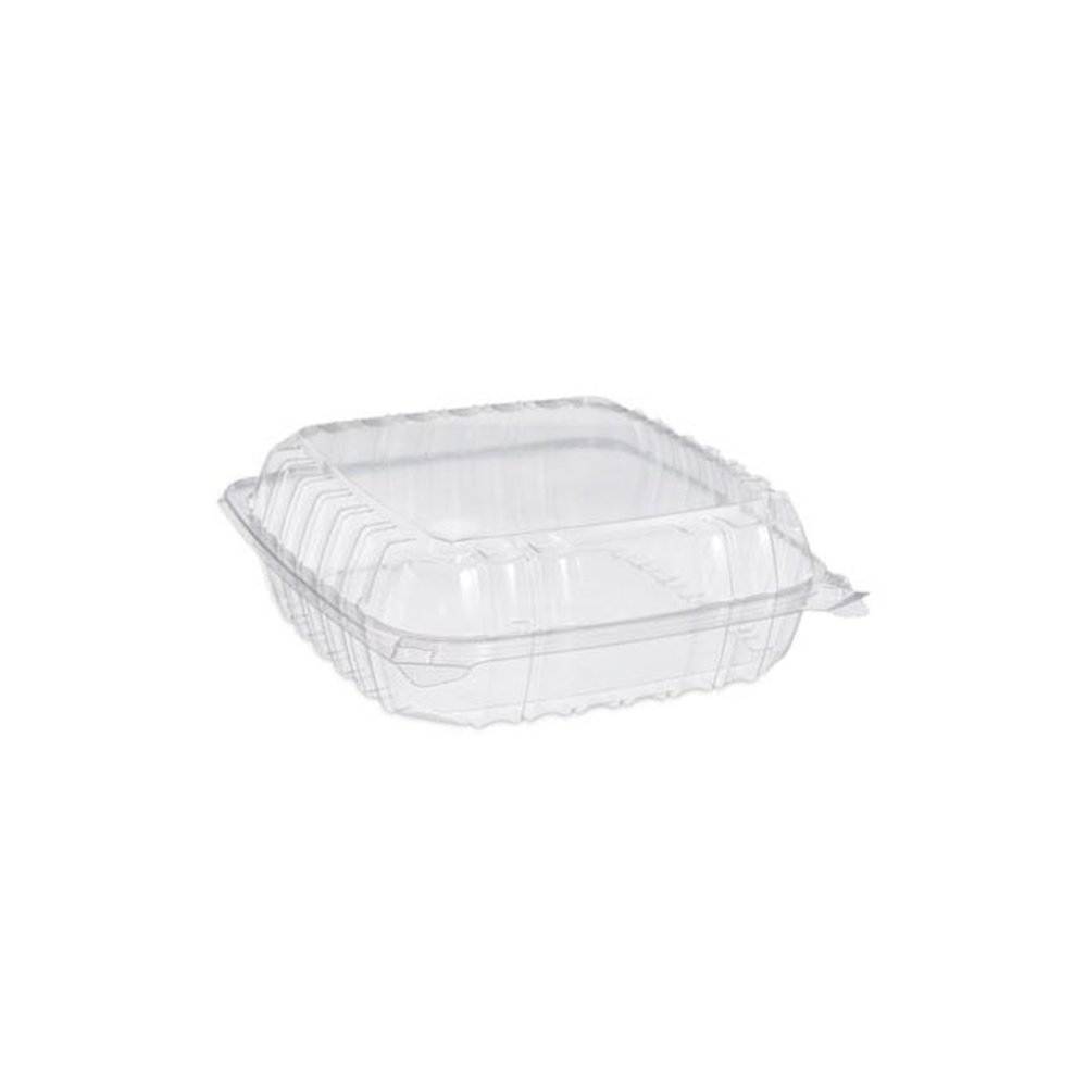 ClearSeal Hinged-Lid Plastic Containers, 9.3 x 8.8 x 3, Clear, Plastic, 100/Bag, 2 Bags/Carton. Picture 2