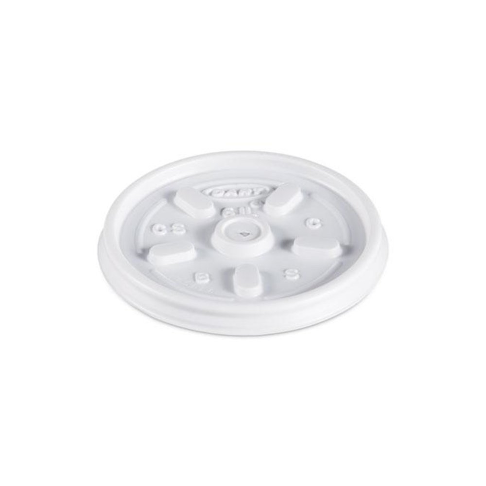 Plastic Lids for Foam Containers, Vented, Fits 3.5 oz to 6 oz, White, 100/Pack, 10 Packs/Carton. Picture 2