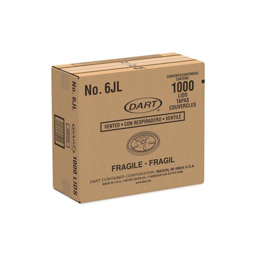 Plastic Lids for Foam Containers, Vented, Fits 3.5 oz to 6 oz, White, 100/Pack, 10 Packs/Carton. Picture 3