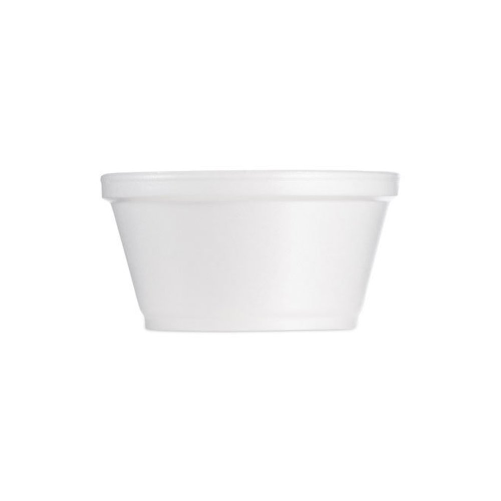 Foam Container, Extra Squat, 8 oz, White, 1,000/Carton. Picture 2