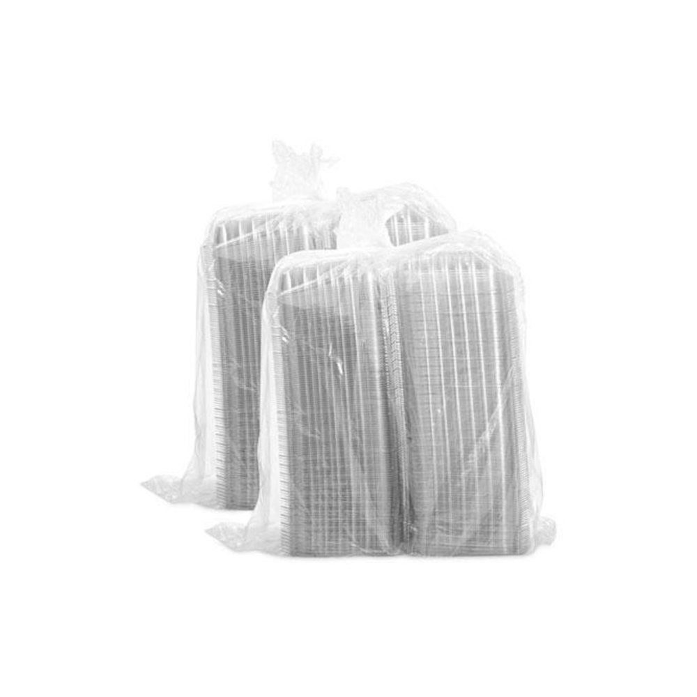 ClearSeal Hinged-Lid Plastic Containers, 8.31 x 8.31 x 2, Clear, Plastic, 125/Bag, 2 Bags/Carton. Picture 4