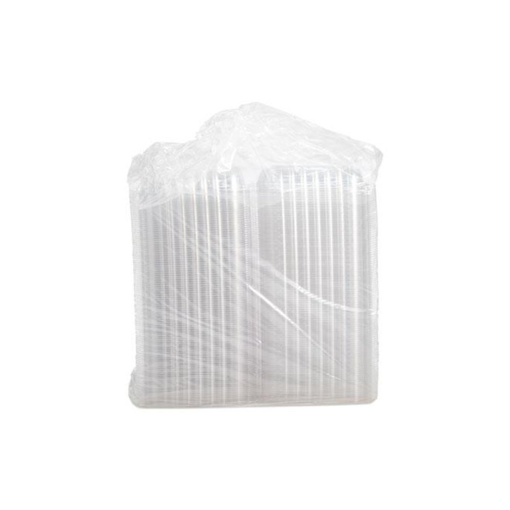 ClearSeal Hinged-Lid Plastic Containers, 9.3 x 8.8 x 3, Clear, Plastic, 100/Bag, 2 Bags/Carton. Picture 4