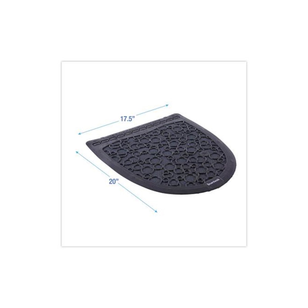 Disposable Urinal Floor Mat 2.0, Shield-Shaped, Black/Gray Slip-Resistant Surface, 17.5" x 20", 6/Carton. Picture 2
