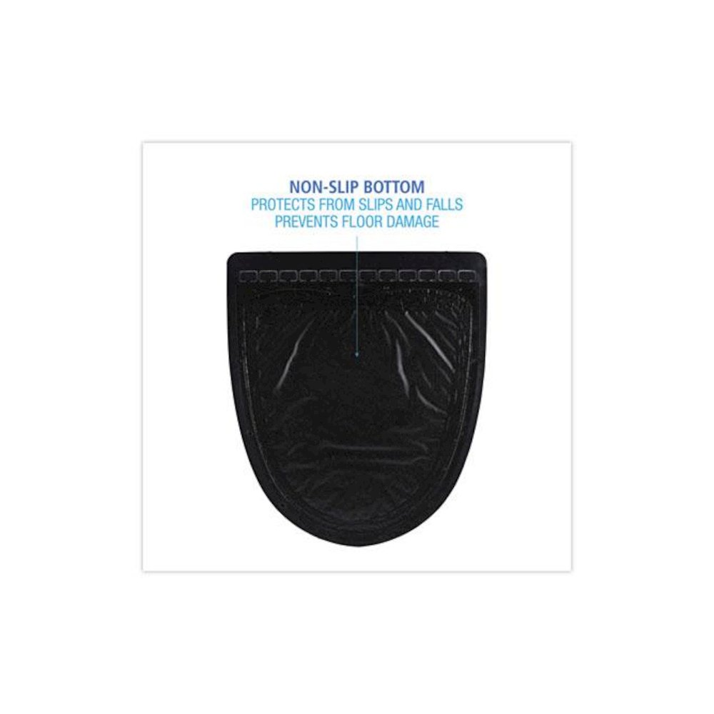 Disposable Urinal Floor Mat 2.0, Shield-Shaped, Black/Gray Slip-Resistant Surface, 17.5" x 20", 6/Carton. Picture 6