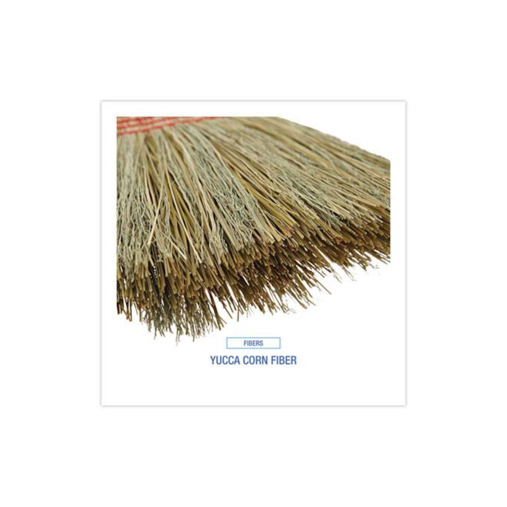 Parlor Broom, Yucca/Corn Fiber Bristles, 56" Overall Length, Natural, 12/Carton. Picture 4