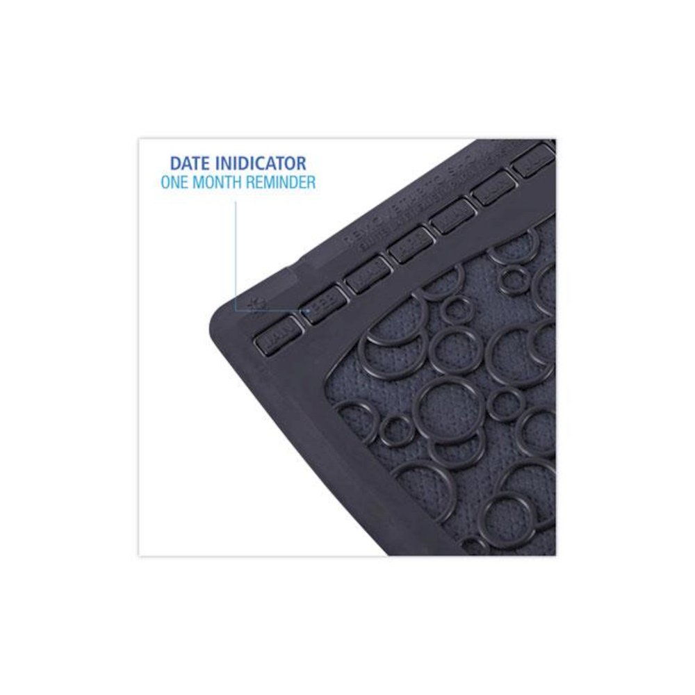 Disposable Urinal Floor Mat 2.0, Shield-Shaped, Black/Gray Slip-Resistant Surface, 17.5" x 20", 6/Carton. Picture 3