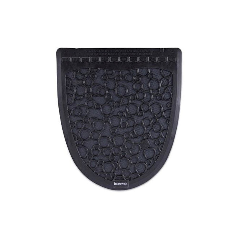 Disposable Urinal Floor Mat 2.0, Shield-Shaped, Black/Gray Slip-Resistant Surface, 17.5" x 20", 6/Carton. Picture 1