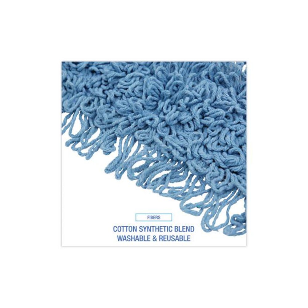 Dust Mop Head, Looped-End, Cotton/Synthetic Fibers, 18 x 5, Blue. Picture 4