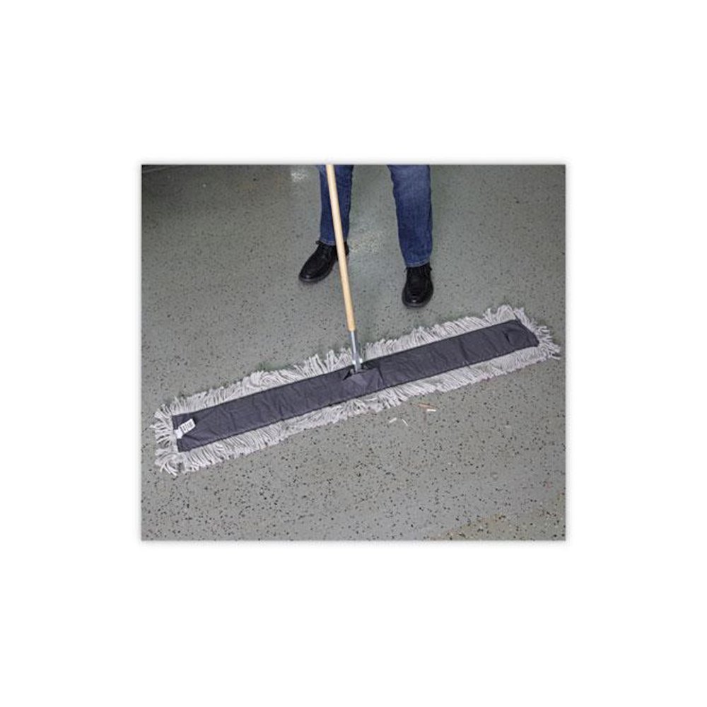 Disposable Dust Mop Head, Cotton/Synthetic Fibers, 48 x 5, White. Picture 5
