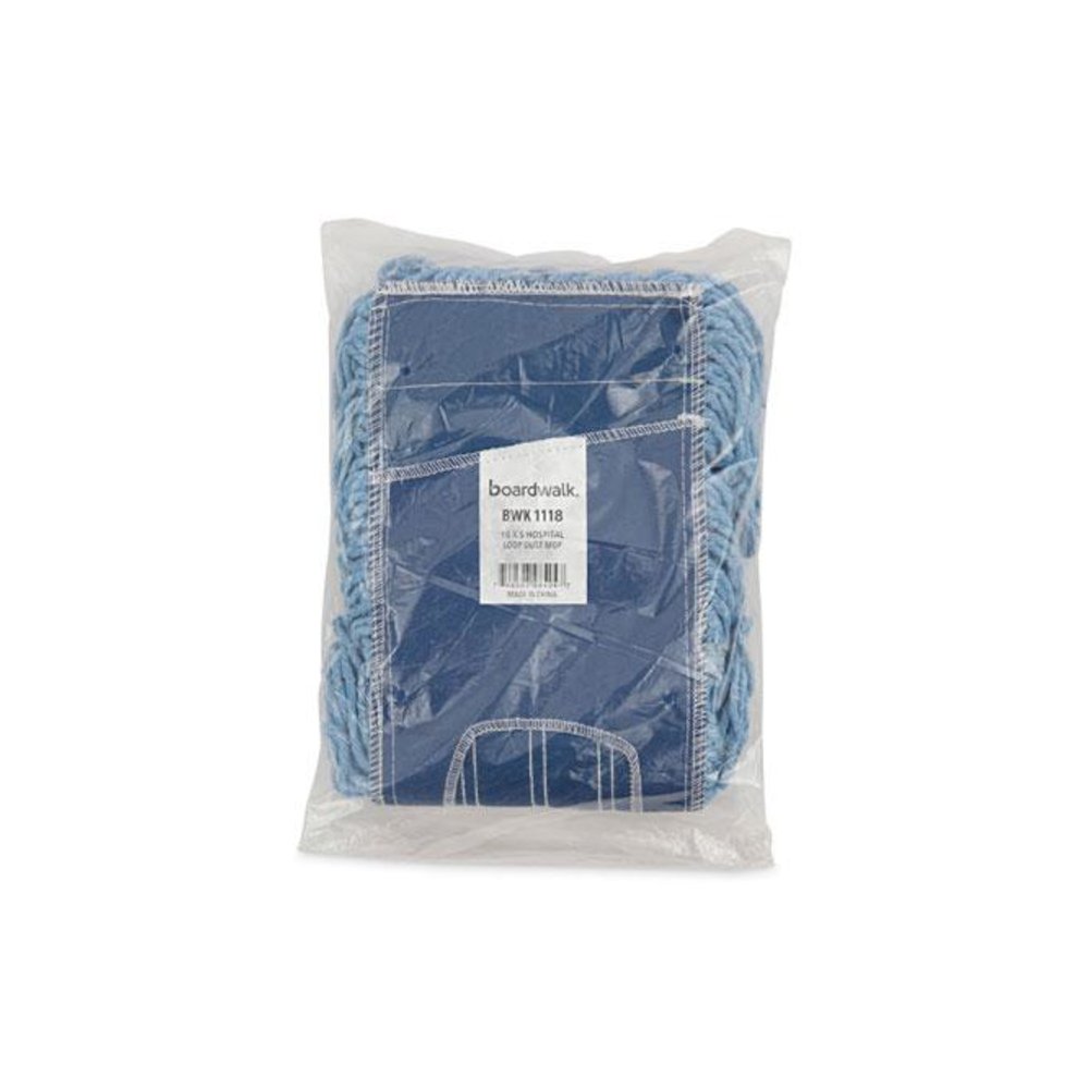 Dust Mop Head, Looped-End, Cotton/Synthetic Fibers, 18 x 5, Blue. Picture 6