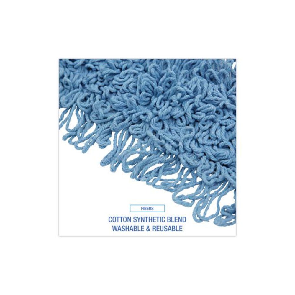Dust Mop Head, Cotton/Synthetic Blend, 36 x 5, Looped-End, Blue. Picture 4