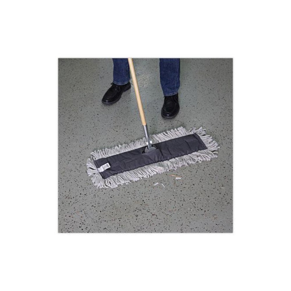 Disposable Cut End Dust Mop Head, Cotton/Synthetic, 24 x 5, White. Picture 5