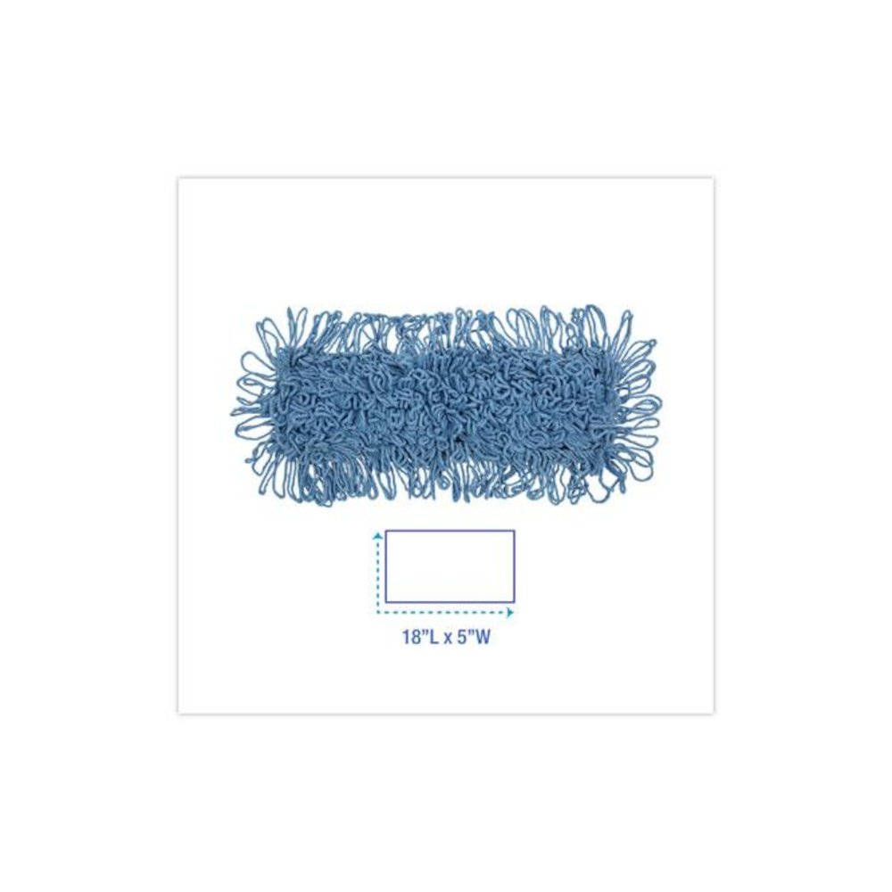 Dust Mop Head, Looped-End, Cotton/Synthetic Fibers, 18 x 5, Blue. Picture 2