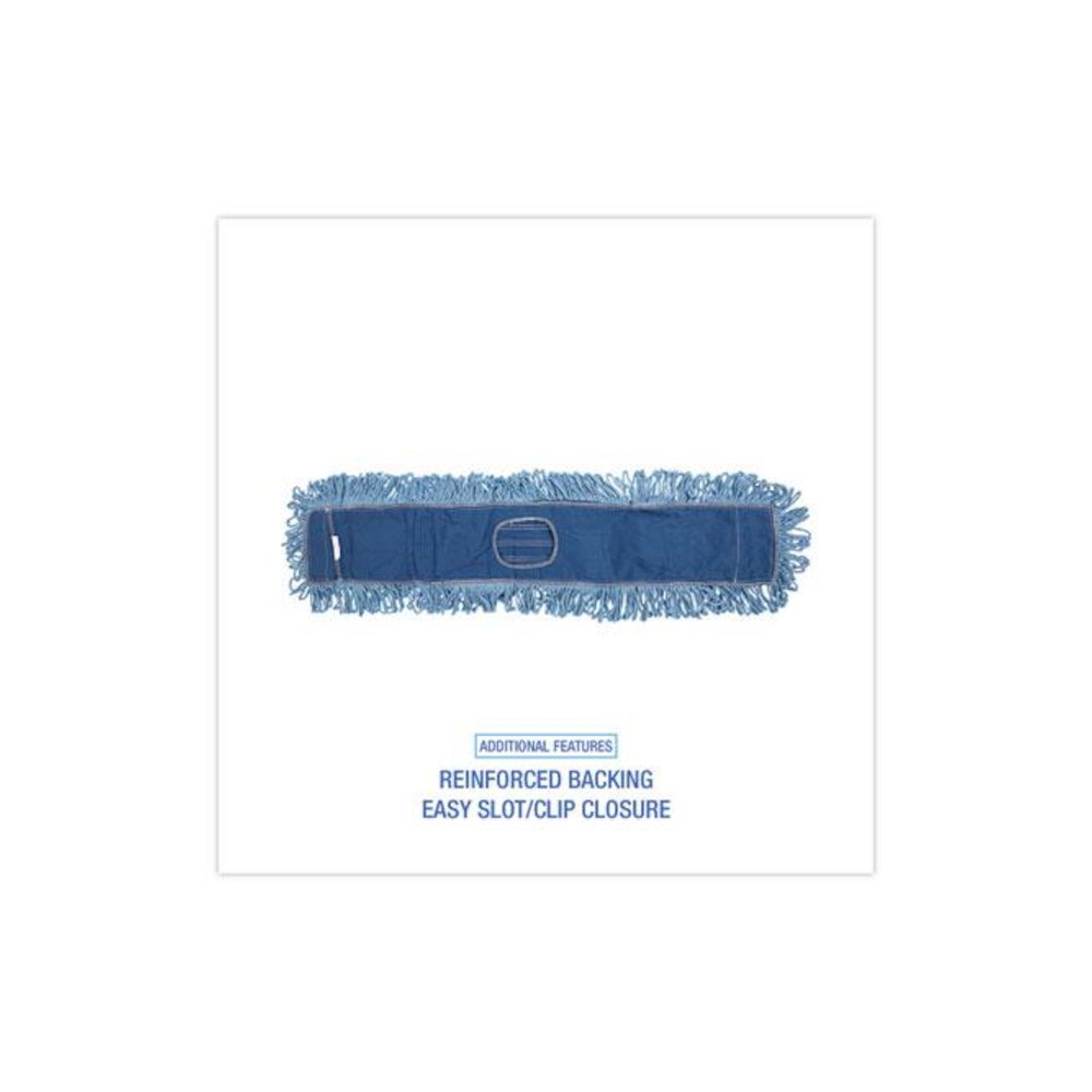 Dust Mop Head, Cotton/Synthetic Blend, 36 x 5, Looped-End, Blue. Picture 3