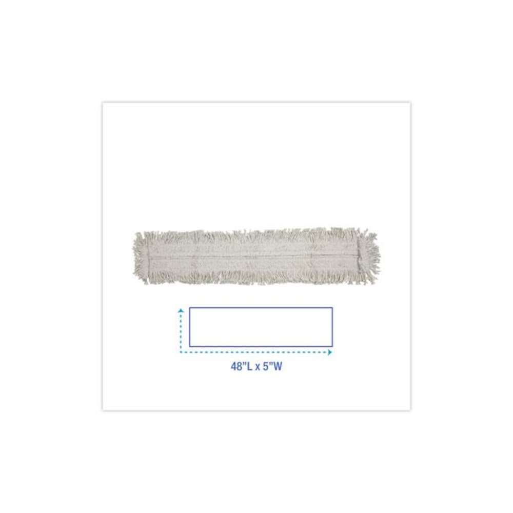 Disposable Dust Mop Head, Cotton/Synthetic Fibers, 48 x 5, White. Picture 2