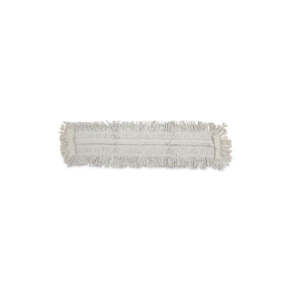 Disposable Dust Mop Head w/Sewn Center Fringe, Cotton/Synthetic, 36 x 5, White. Picture 1