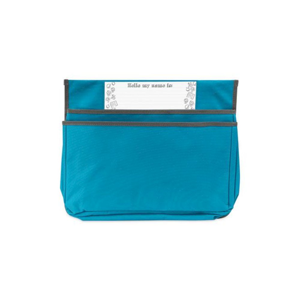 Chair Cubbies for Most Classroom Chair Styles, Medium, 16.37" x 13.5", Fabric/Vinyl, Seaside Blue. Picture 2