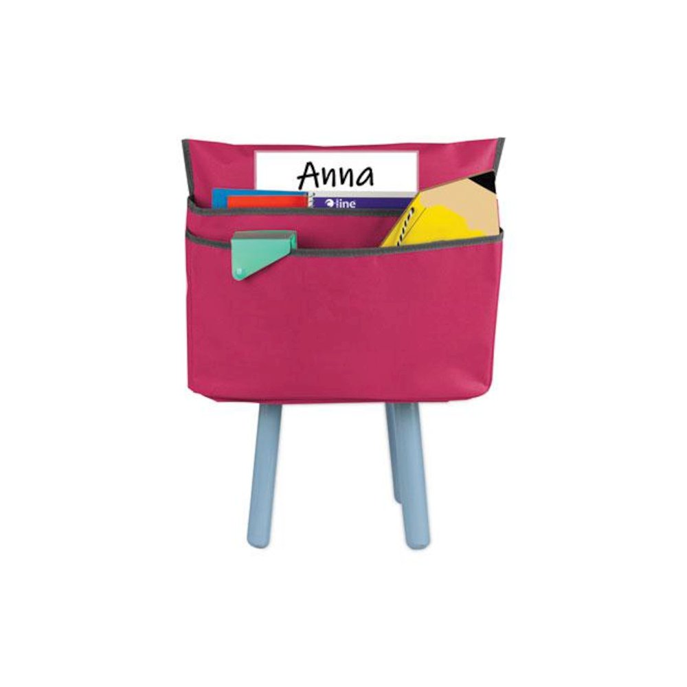 Chair Cubbies for Most Classroom Chair Styles, Large, 18 x 13.25, Fabric/Vinyl, Sunset Red. Picture 3