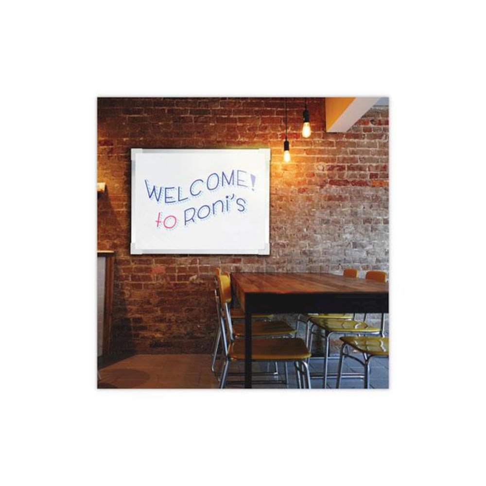 Framed Dry Erase Board, 48" x 36", White Surface, Satin Aluminum Frame. Picture 3
