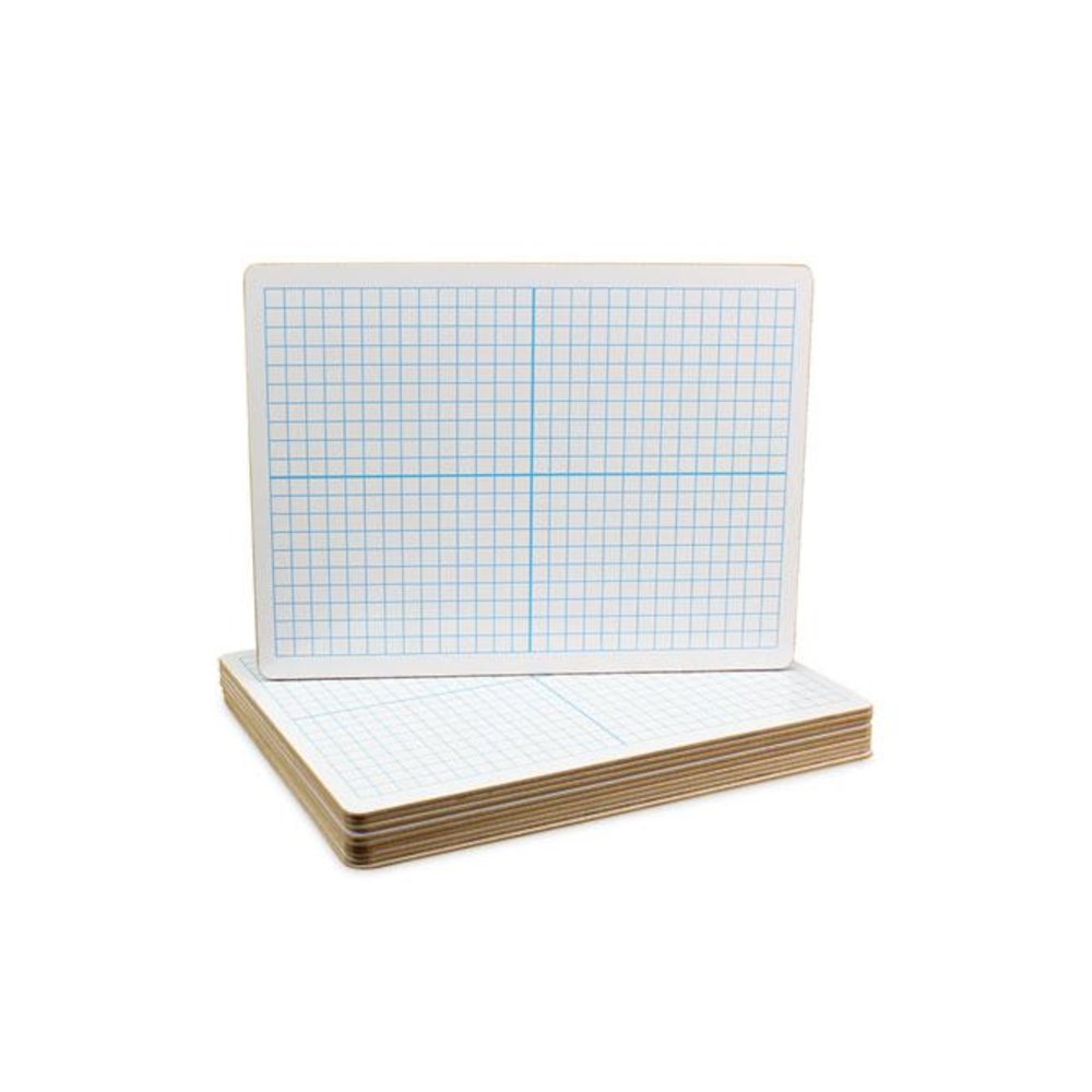 Graphing Two-Sided Dry Erase Board, Computational Grid Format, 12" x 9", White Surface, 12/Pack. Picture 2