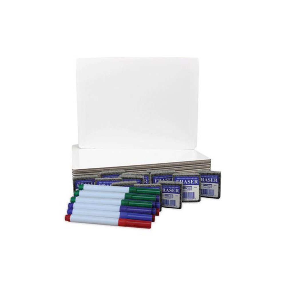 Dry Erase Board Set, 12" x 9", White Surface, 12/Pack. Picture 2