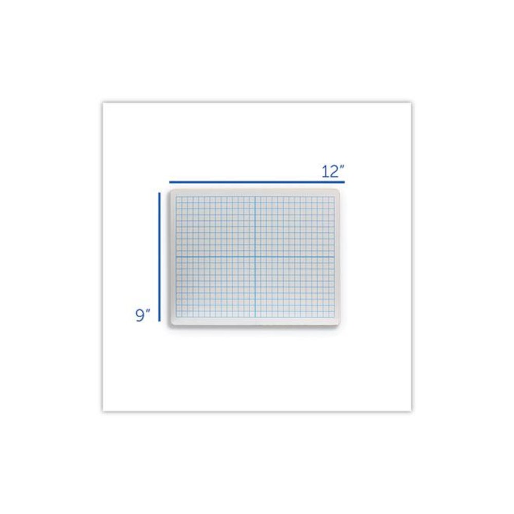 Graphing Two-Sided Dry Erase Board, Computational Grid Format, 12" x 9", White Surface, 12/Pack. Picture 3