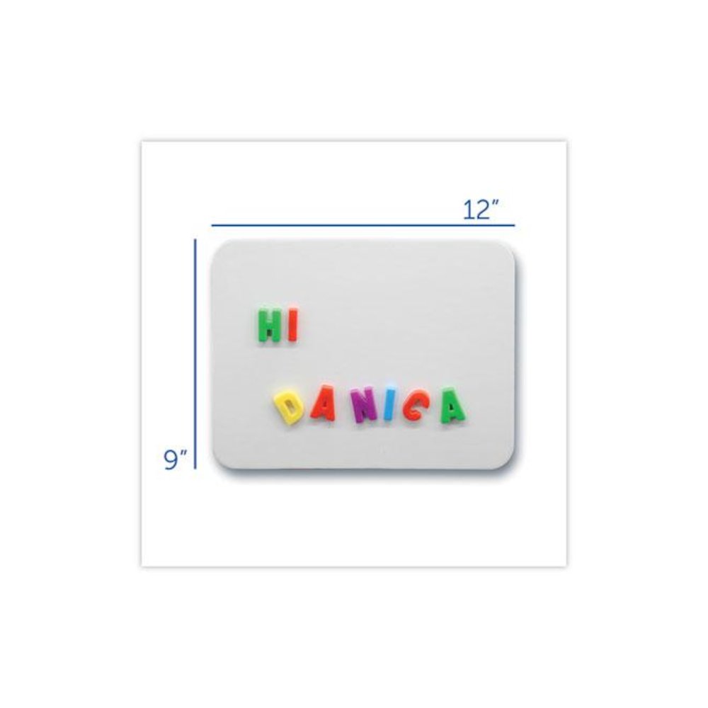 Magnetic Dry Erase Board Set with Black Markers, 12" x 9", White Surface, 12/Pack. Picture 4