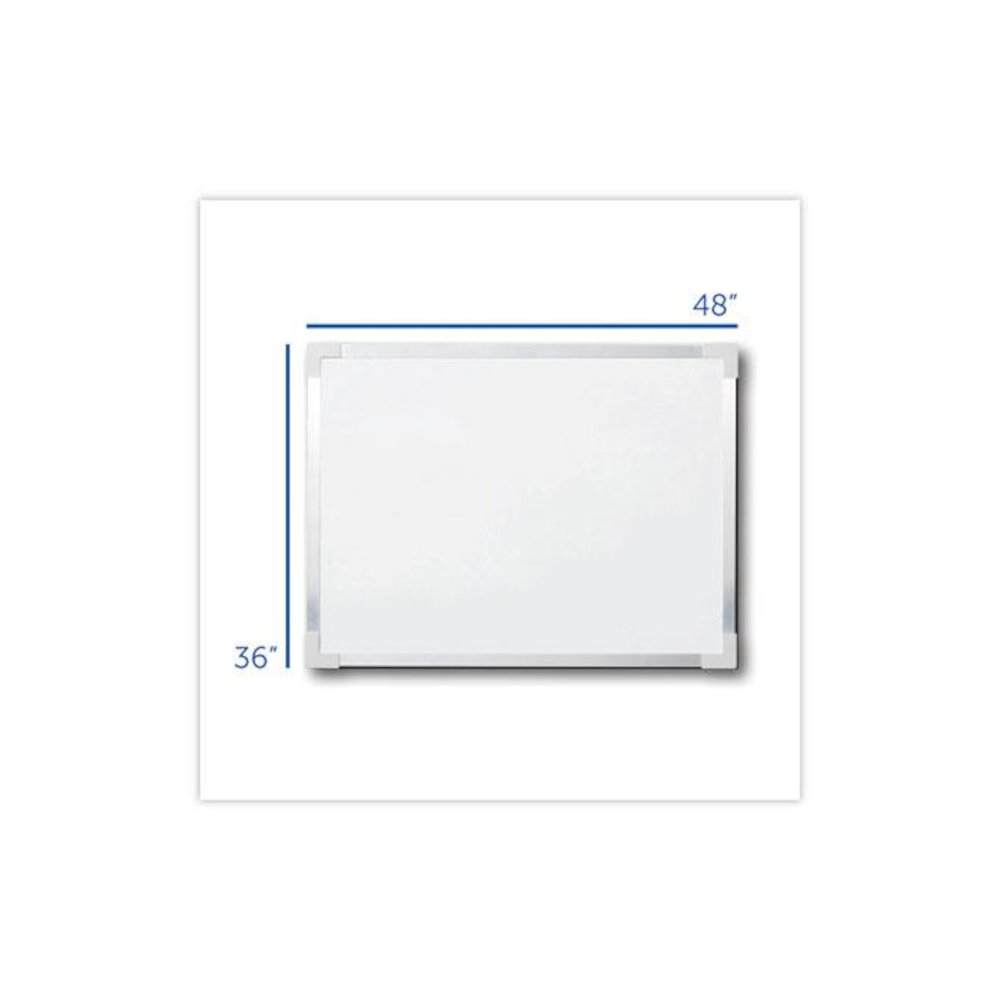Framed Dry Erase Board, 48" x 36", White Surface, Satin Aluminum Frame. Picture 2