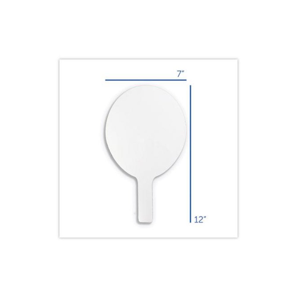 Dry Erase Paddle, 12" x 7", White Surface, 12/Pack. Picture 3