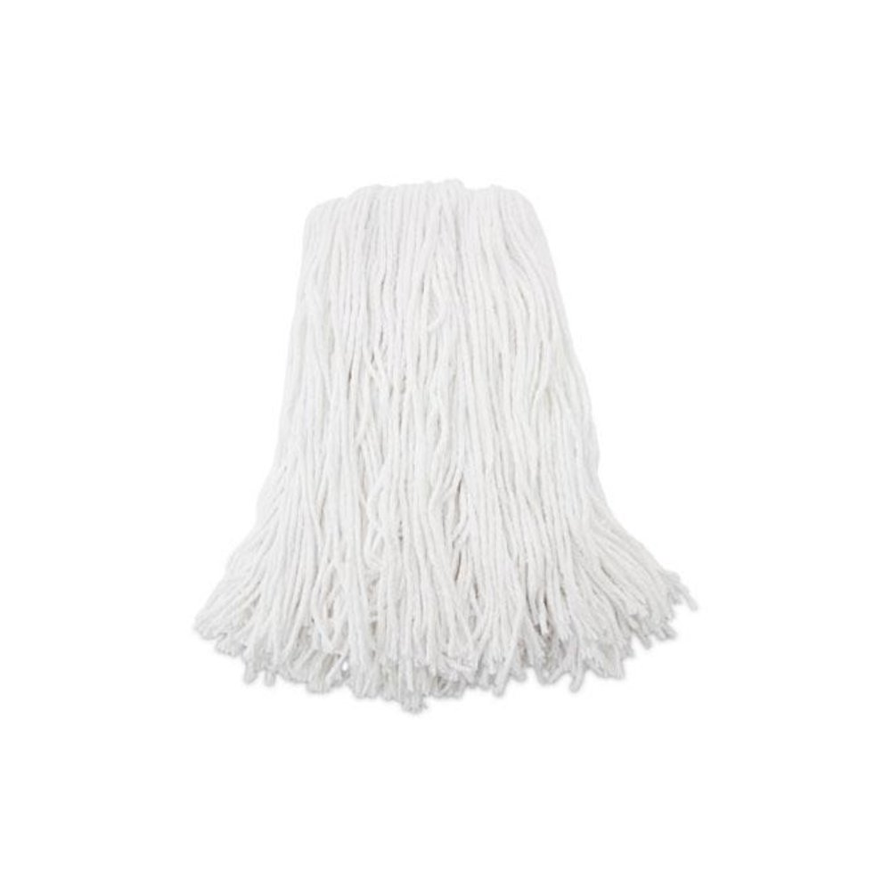 Premium Cut-End Wet Mop Heads, Rayon, 16 oz, White, 12/Carton. Picture 1