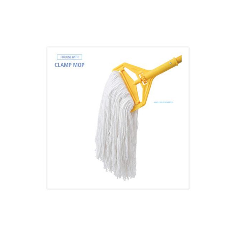 Premium Cut-End Wet Mop Heads, Rayon, 16 oz, White, 12/Carton. Picture 3